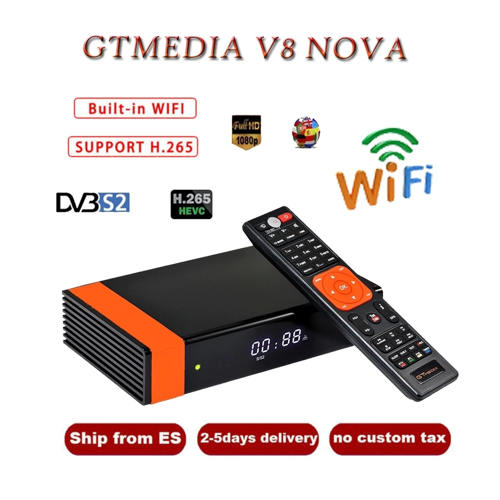 Стабильный мир GTMEDIA V8 NOVA full HD спутниковый ТВ приемник выход ИК для 38 кГц встроенный wifi и 1 год Европейский CCCAM HD 1080p