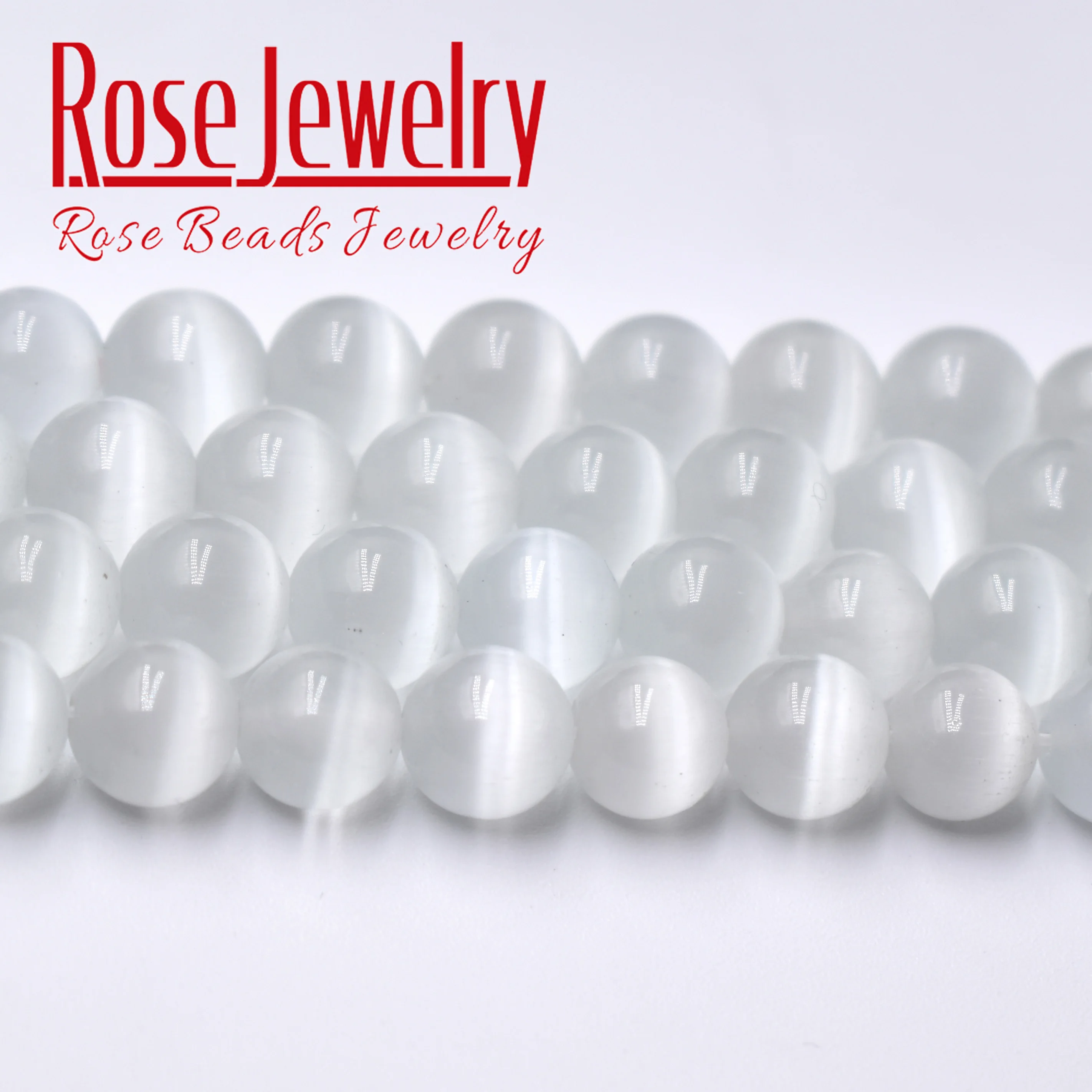 Wholesale White Cat Eye Stone Round Loose Beads 4 6 8 10 12 Mm Natural Glass String For Jewelry Making 15 Inches | Украшения и