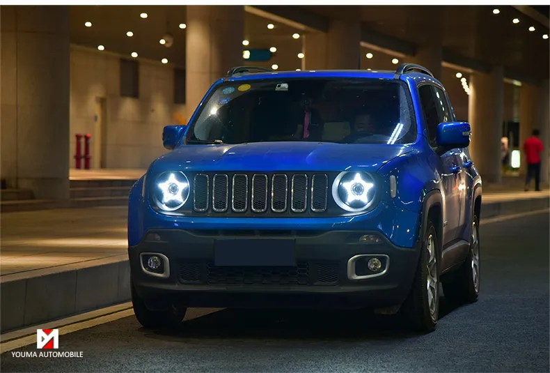 Автомобильный Стайлинг, фары в сборе для JEEP Renegade, светодиодные фары,,,, головная лампа с двумя линзами, Биксеноновые Hid