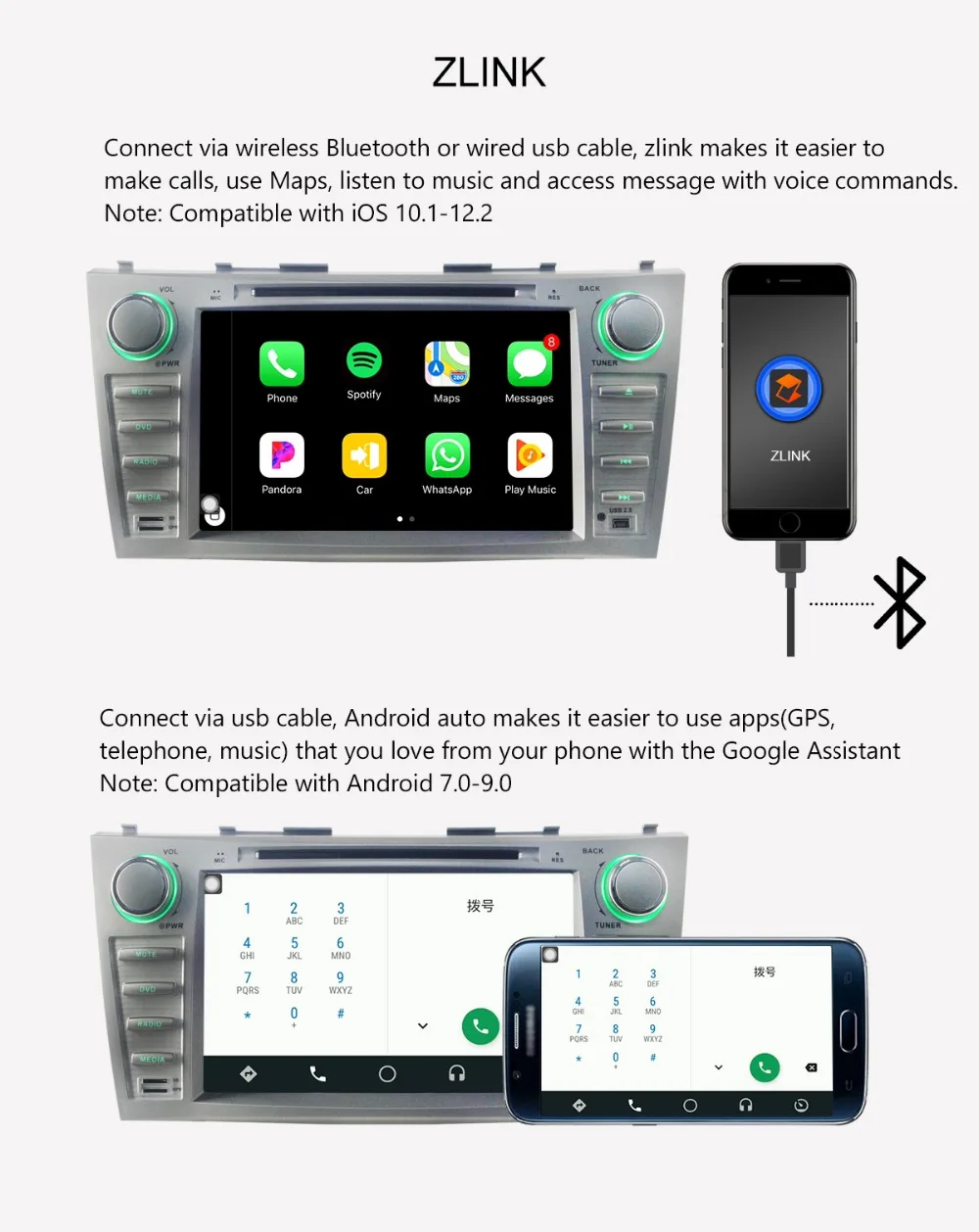 Flash Deal JOYING 2 DIN 8 INCH Android 8 Octa core car autoradio stereo GPS player for Toyota Camry 2007-2011 GPS Tape Recorder for Aurion 6