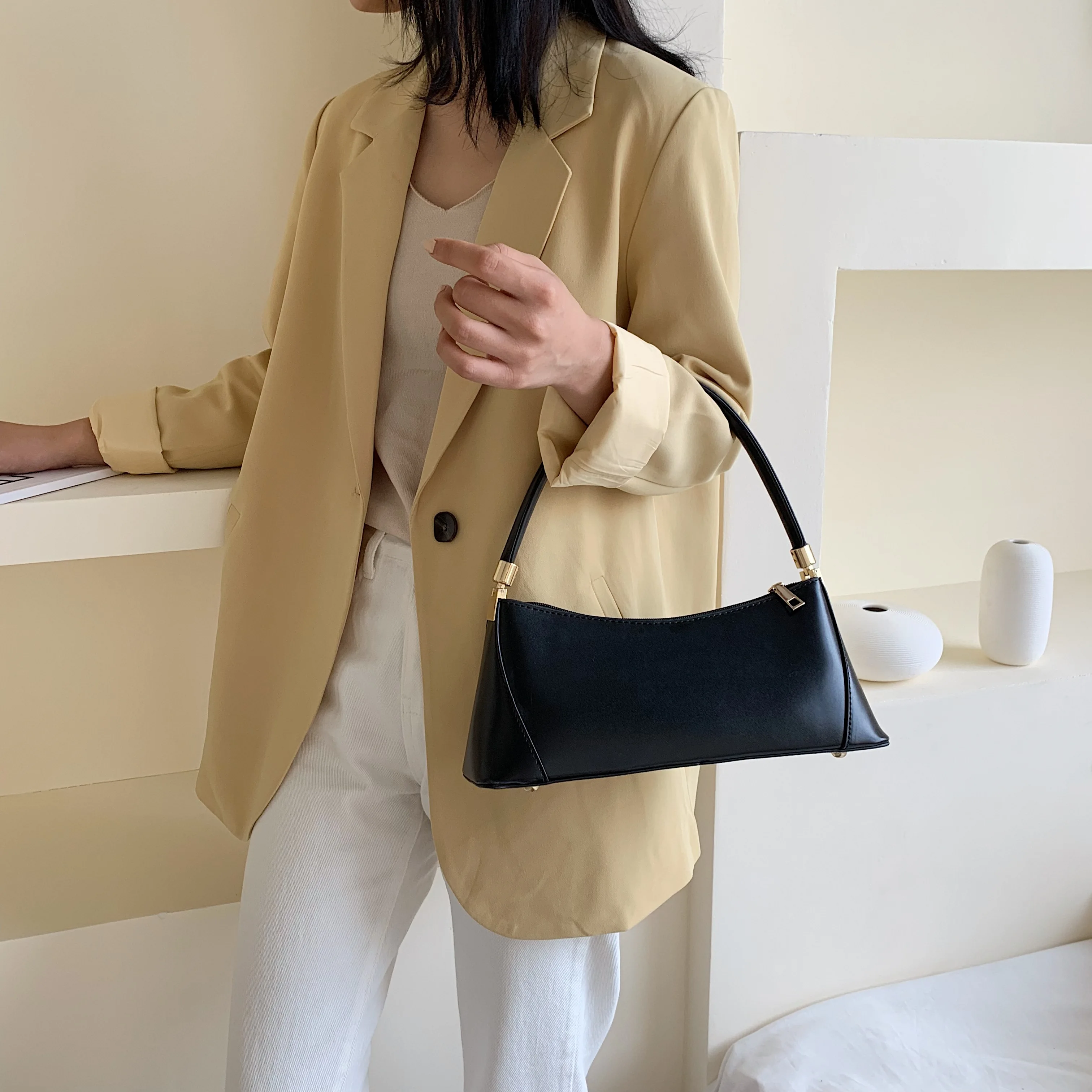  Solid Color PU Leather Handbags For Women 2019 Shoulder Bag Female Small Elegant Totes Lady Handbag - 4000051077976