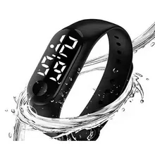 Школьников светодиодные цифровые часы световой номер с датой часы спортивные детские детский браслет наручные часы календарь часы Спорт