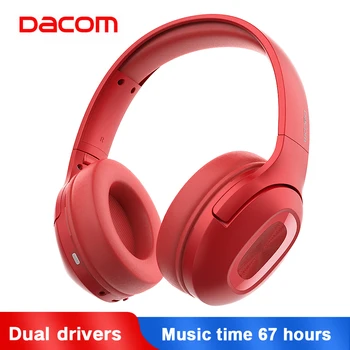 

Dacom HF002 Dual Drivers Over Ear Noise Cancelling Mobile Headphones Super Bass Wireless Wired Headphone Bluetooth Earphone Mic