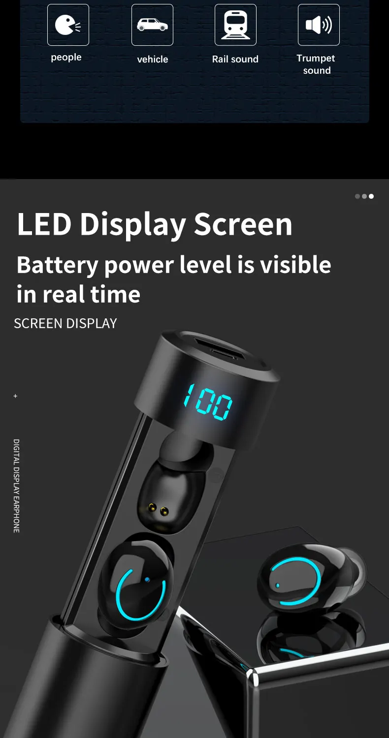 Q19 Bluetooth 5,0 наушники TWS беспроводные наушники-вкладыши с двойным микрофоном HiFi IPX5 водонепроницаемые мини спортивные игры гарнитура