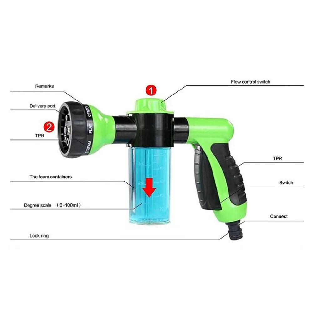 Водяной пистолет для мытья автомобиля, водяной пистолет, бытовые инструменты для мытья автомобиля, распылитель воды для двора, трубы, форсунки, инструменты для посыпания