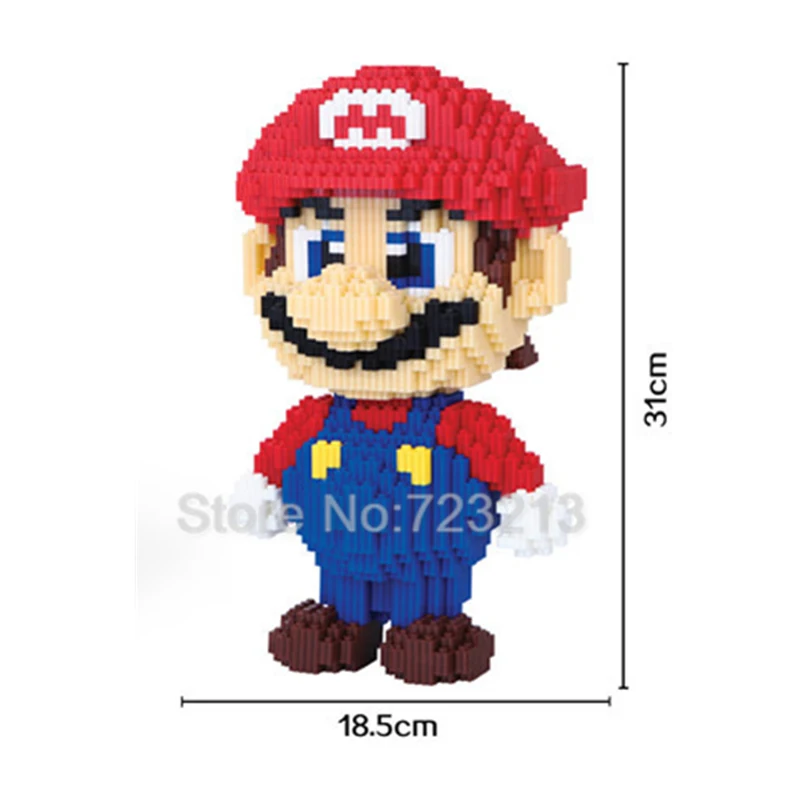 

31cm 4500pcs Middle Bricks Super Mario block Cartoon Doraemon Figure Model Building Blocks Educational Set Kits Toy