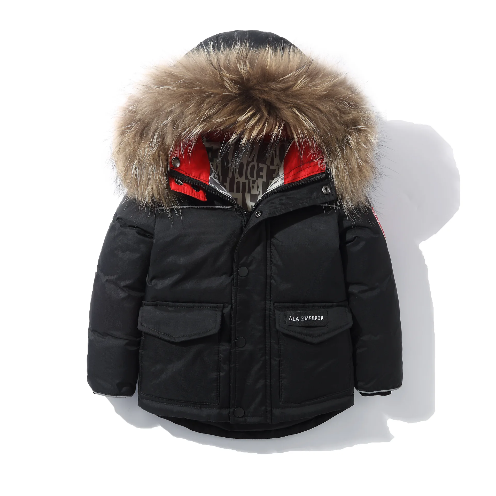 Black 130 Cm Детский пуховик средней длины; коллекция года; Сезон Зима; стиль; детская одежда для малышей и подростков; плотная одежда для малышей - Цвет: Black 130 Cm