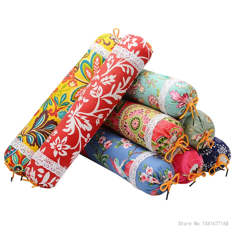 Wormwood cervical pillow, round moxa leaf pillow repair, cylindrical neck massage candy pillow, old coarse cloth