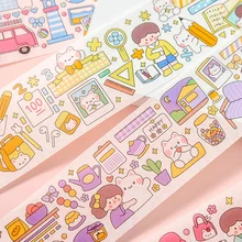 Autocollant Long et mignon de décoration pour fille, autocollant de matériel de compte à main, Collage créatif, autocollant de décoration mignon pour Scrapbooking
