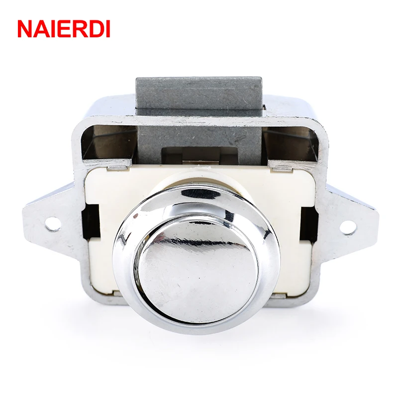 Naierdi-camper Car Push Lock rv Caravan Motor do Barco Armário de Casa Gaveta Trava Botão de Fechaduras para Móveis Hardware 26 mm 10 Pcs