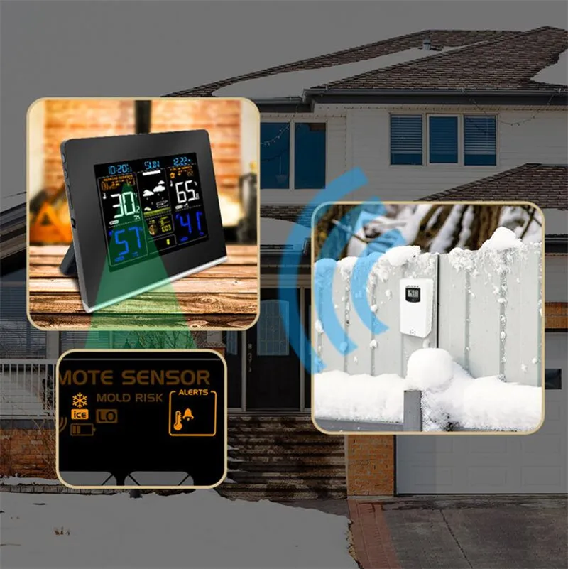  Protmex 3379C Digital Alarm Clock with Weather Station Wilress Color HD Display Weather Forecast St - 4000310955982