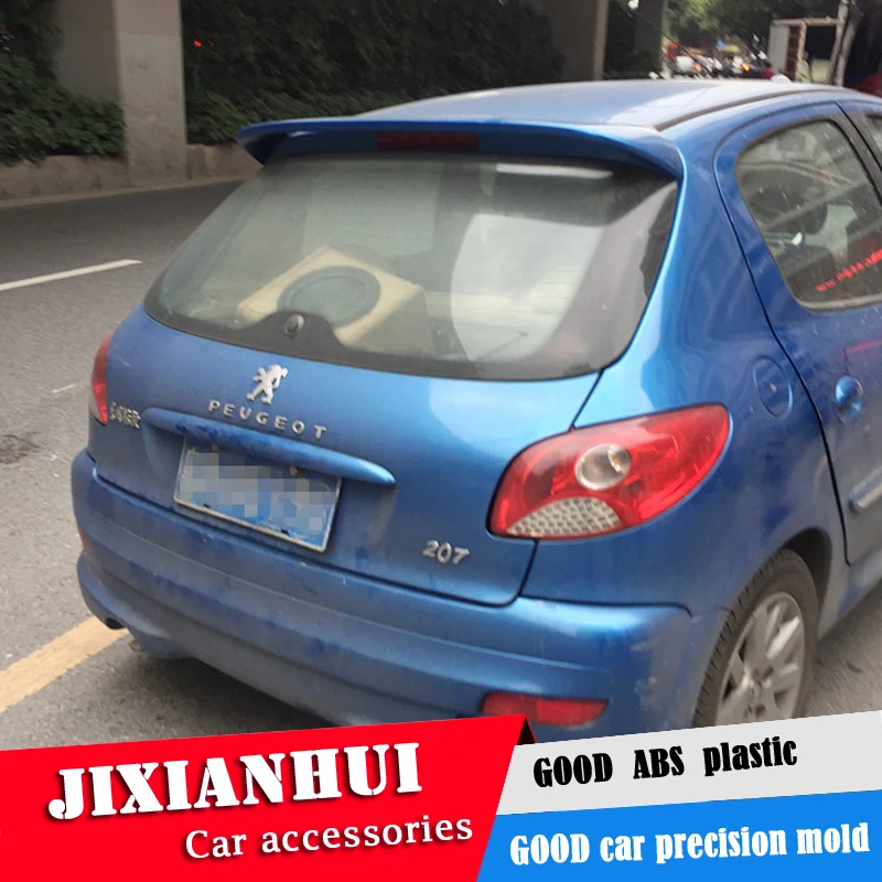 Для Peugeot 207 спойлер 2006-2013 WXK ABS пластик Материал заднее крыло автомобиля Цвет