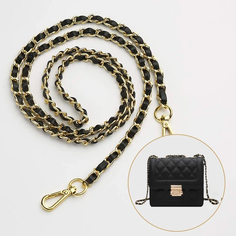 

118cm Purse Chain Strap Crossbody Bag Chains Gold/Silver/Black Replacement Leather Women Girl Bag Part Accessory DIY Accessory