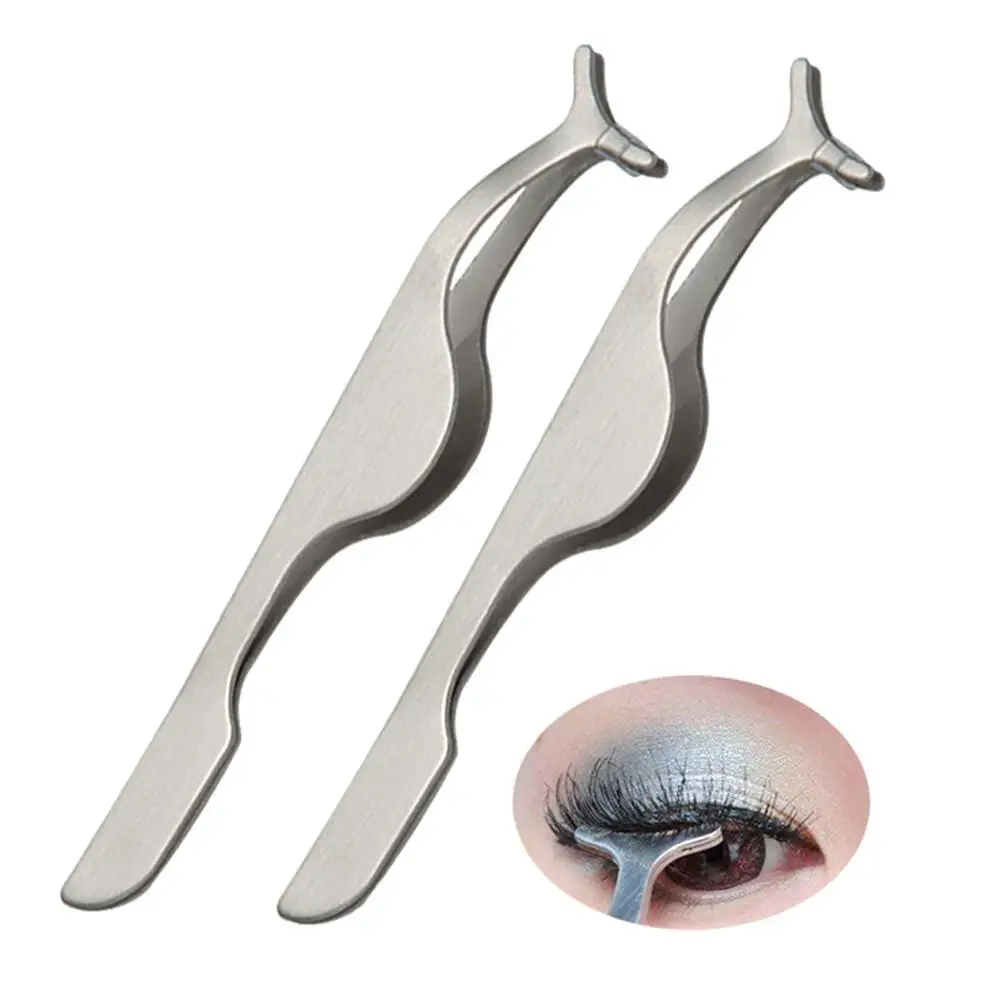

1pc False Eyelash Tweezers Fake Eye Lash Applicator Eyelash Extension Curler Nipper Practice Beauty Eye Lash Makeup Tools