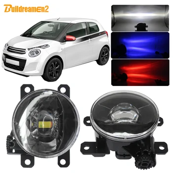 

Buildreamen2 For Citroen C1 (PM_, PN_) Hatchback 2005-2015 Car H11 LED Lens Fog Light With Devil Eye DRL 4000LM 12V 2 Pieces
