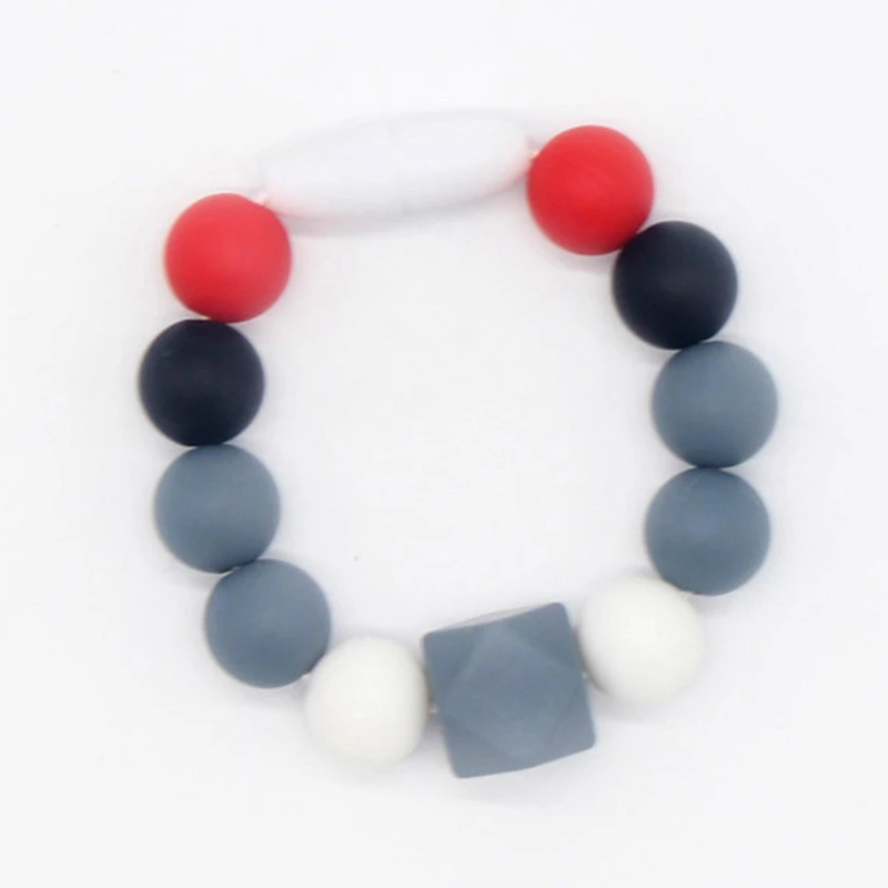 GY Детский браслет, круглые бусины, Прорезыватель для зубов, милый детский пищевой силиконовый бисер, детские жевательные игрушки - Цвет: GY