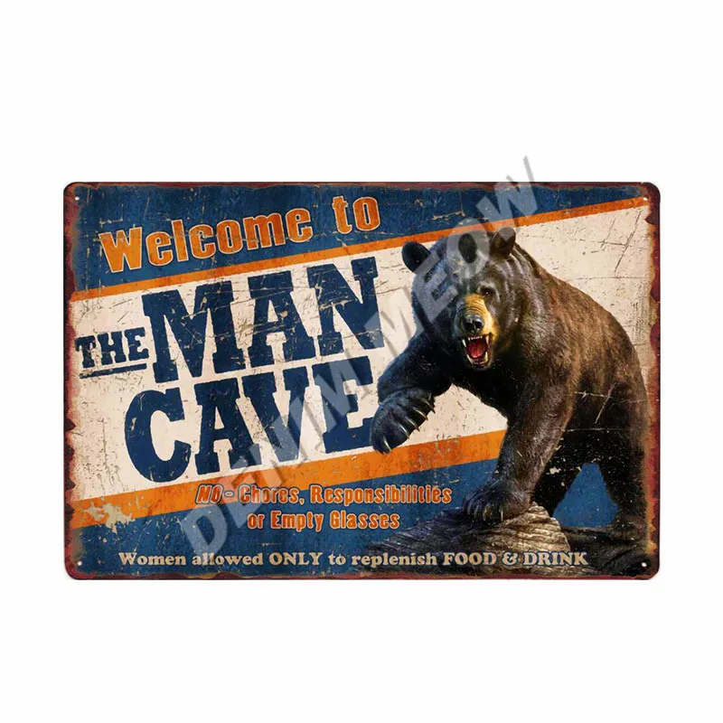 18 Добро пожаловать в The Man Cave табличка винтажный металлический постер правила пещеры живопись оловянный знак охотничьи Приключения декоративная наклейка на стену WY111 - Цвет: 18