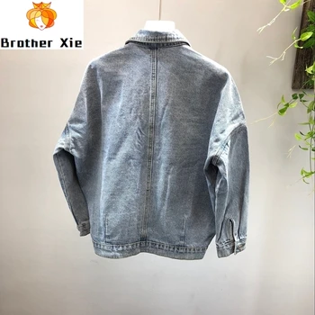 

Fashion 2020 Cool 3D Flower Beading Batwing Sleeve Sleeve Women Deinm Jacket Coat Autumn Women Bomber Jacket Coat Tops For Women