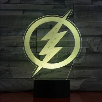 

The Flash Logo 3D Nightlight Visual Illusion LED 7 Colors Changing Flash Light Model Toy Table Lamp Bluetooth Speaker Child Gift