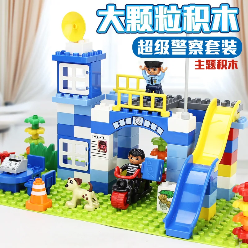 

Large Granule Educational Assembled Building Blocks Super Cop Education Building Blocks 100 Granule Toy Aoleduo Gm-5034