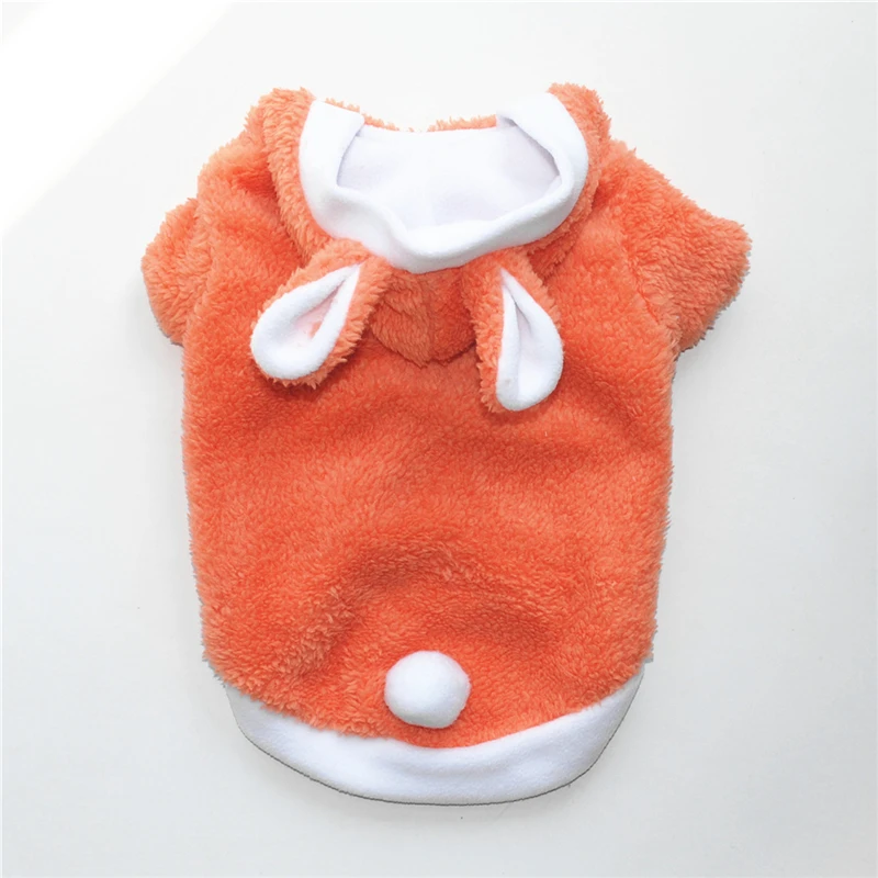 5 Colors Winter Dog Clothes Cute Rabbit Ears Coat for Small Dogs Yorkie Chihuahua French Bulldog Dog Fleece Hoodie Jackets JHB14