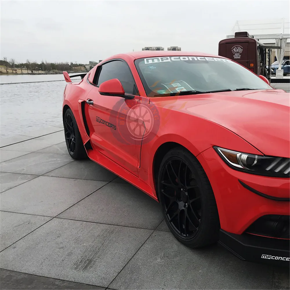 Для Lamborghini стиль Неокрашенная ABS боковая юбка для Ford Mustang 2DR Coupe- боковые разветвители Авто рестайлинг запчасти
