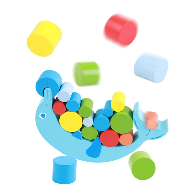 Балансировочная наборная игрушка для раннего обучения Дельфин баланс красочные раннего развития деревянные блоки игрушки