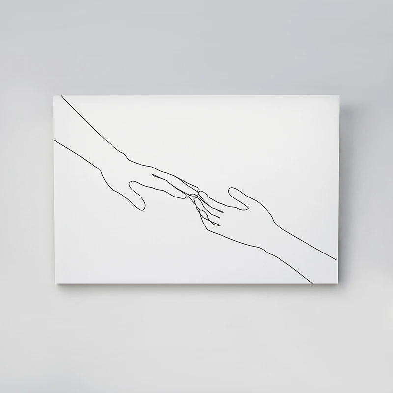 Impresión de dibujo en línea continua de manos para parejas, arte de pared  para imprimir, Arte De Línea de bocetos minimalistas, color negro y blanco,  Tumblr r|Pintura y caligrafía| - AliExpress