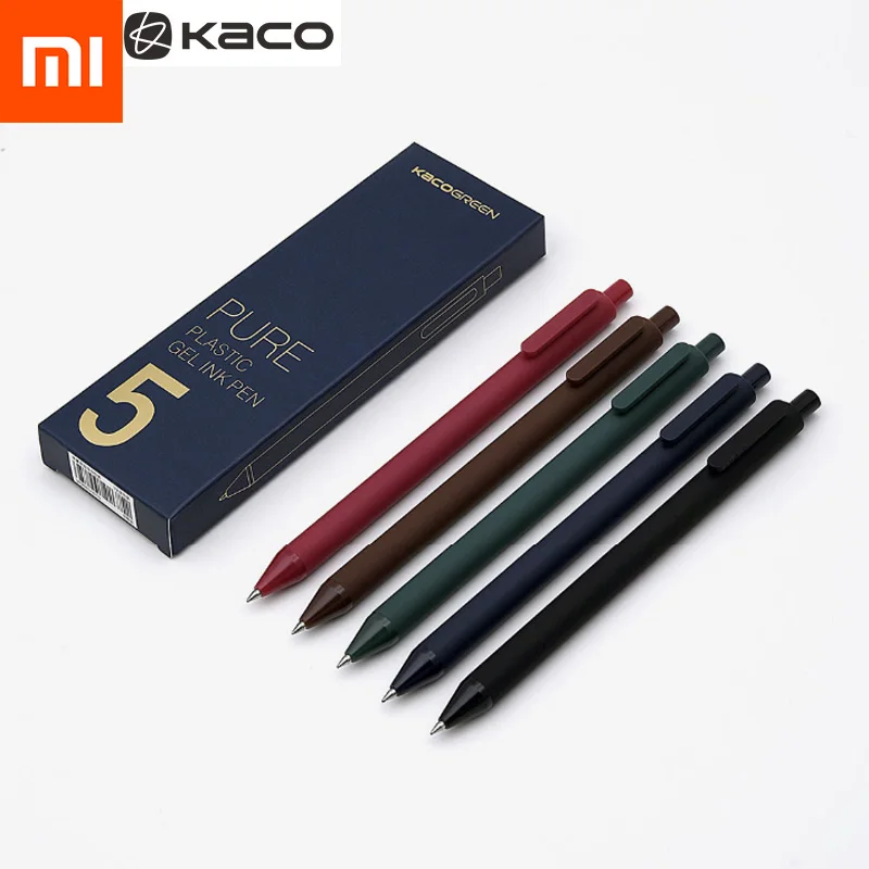 

5pcs/Pack Xiaomi KACO 0.5mm Sign Pen Signing Pen Smooth Ink Writing Durable Signing 5 Colors For Student School/Office worker