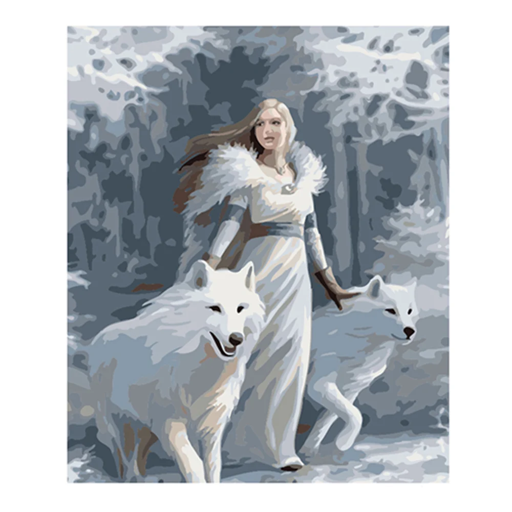 Картина по номерам DIY дропшиппинг 40x50 50x65 волк снег красота рисунок холст Свадебные украшения художественная картина подарок