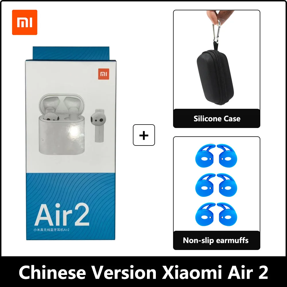 Oringinal Xiao mi Airdots Pro 2 беспроводные наушники TWS mi True Earbuds 2 LHDC Tap стерео управление Dual mi C ENC с mi c Handsfree - Цвет: whit blue Ear cap