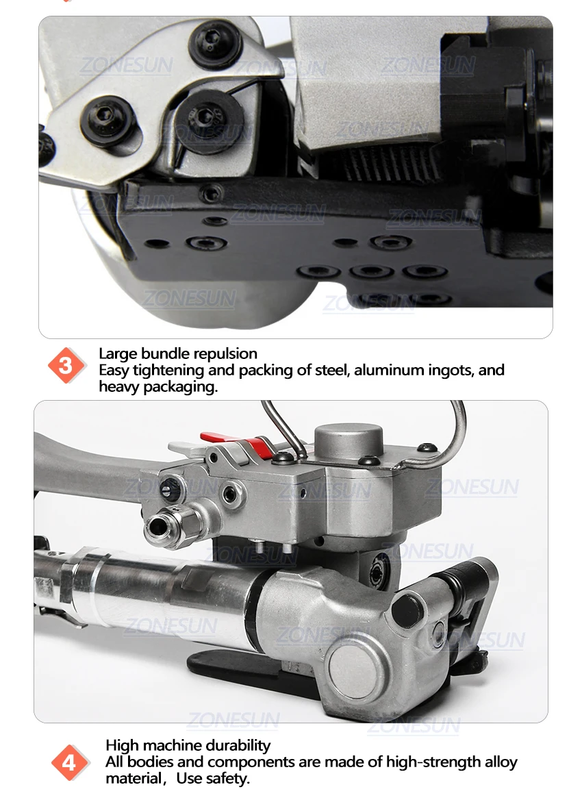 ZONESUN XQD-19 пневматический обвязкий инструмент пневматический PET пластик PP обвязкий инструмент XQD-19 ПЭТ ремень машина