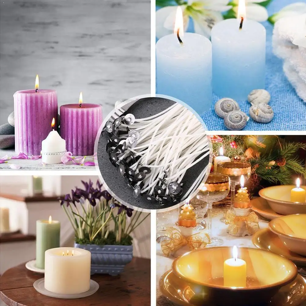 

Cotton thread candle wick smokeless environmental protection DIY 10cmÃ—20 butter aromatherapy transparent sealed wick wick b V9Y1