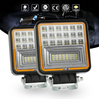 

50000H LED Work Light 4 Inch 400W Combo Dual Color Driving SUV 40000LM