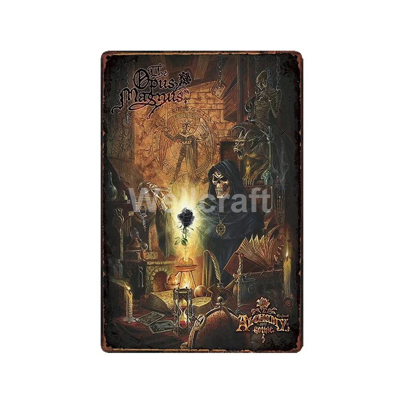 [WellCraft] металлическая Настенная Наклейка с сахарным черепом, жестяные знаки, плакаты художественные, винтажная живопись, индивидуальный декор для бара, LT-1807 - Цвет: GLA-6218