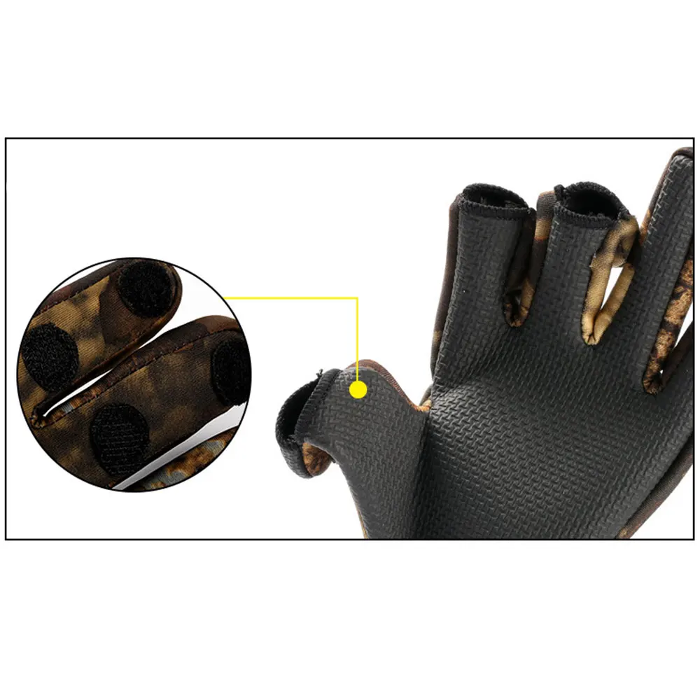Keep-Warm Gloves Outdoor Gloves Yellow and Green Camouflage Windproof Climbing Mountain Fishing Gloves Thicken Hand Protection