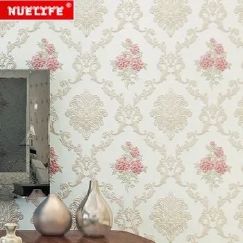 

self-adhesive 3d three-dimensional rural bedroom wallpaper non-woven European Damascus living room background pvc wallpaper