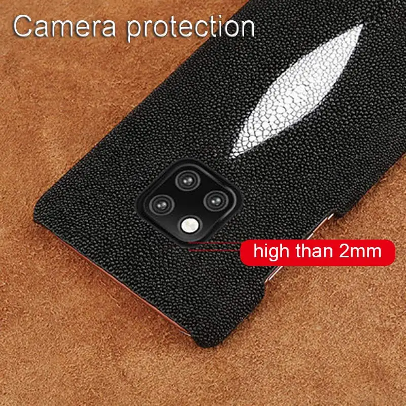 Для huawei mate 20 Pro чехол из натуральной кожи Stingray fishskin чехол для huawei mate 20 чехол s чехол из натуральной кожи задняя крышка Черный