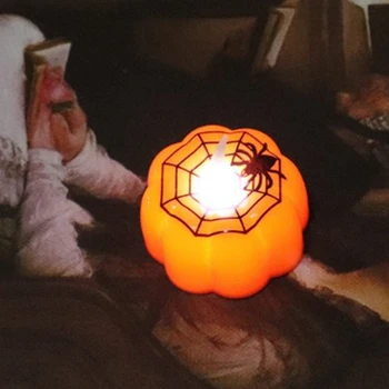 

Hot Sale 24 Pieces Pumpkin Candle Lights Halloween Decoration Lights Warm White Halloween Home Decoration Accessories