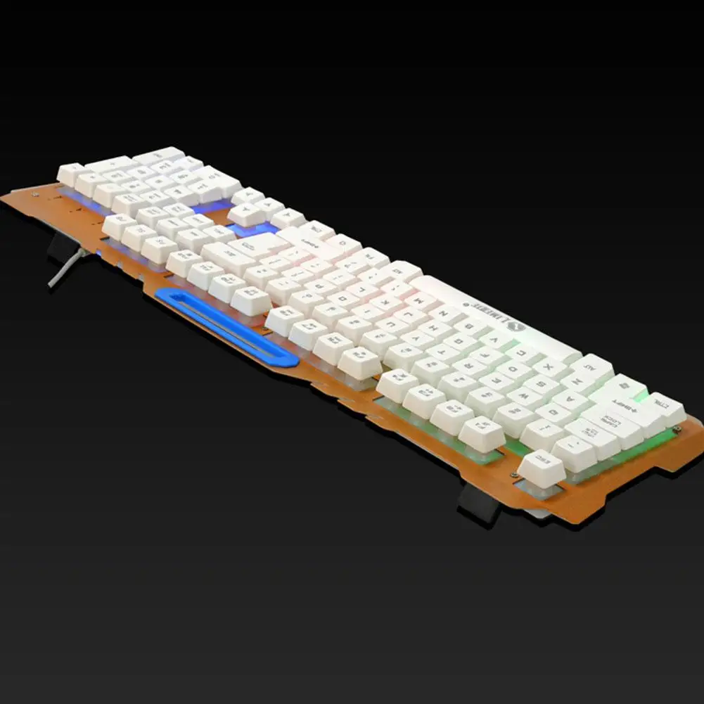 K21 USB Проводная Металлическая Офисная Клавиатура с подсветкой для ноутбука
