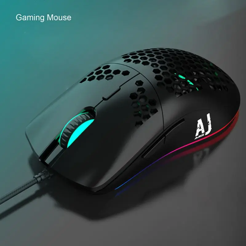 Легкая проводная мышь Ajaz AJ390 игровая с отверстиями 6 точек/дюйм регулируемая для