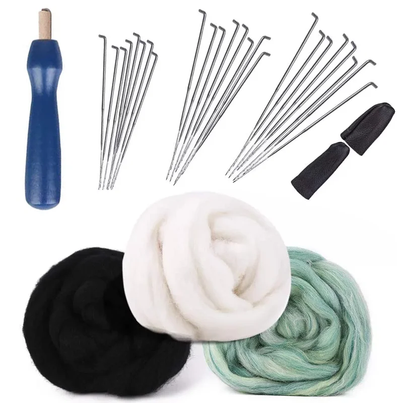 LMDZ DIY Wool Felt Kit Handle Felting Tools Handmade Needle 1 Wooden For Craft | Дом и сад