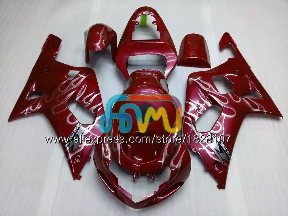 K1 средства ухода за кожей для SUZUKI GSXR-750 GSXR600 01 02 03 35BS. 0 GSXR 750 600 ввиде горшка 01-03 CC GSX-R600 GSXR750 2001 2002 2003 обтекателя черный серебристый - Цвет: No. 2 Wine red