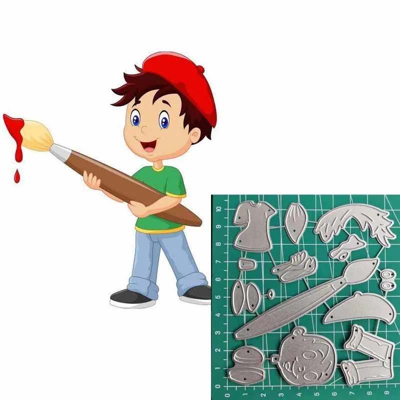 Граффити мальчик металлические режущие штампы DIY Скрапбукинг альбом изготовление бумажных карточек товары для декоративного рукоделия