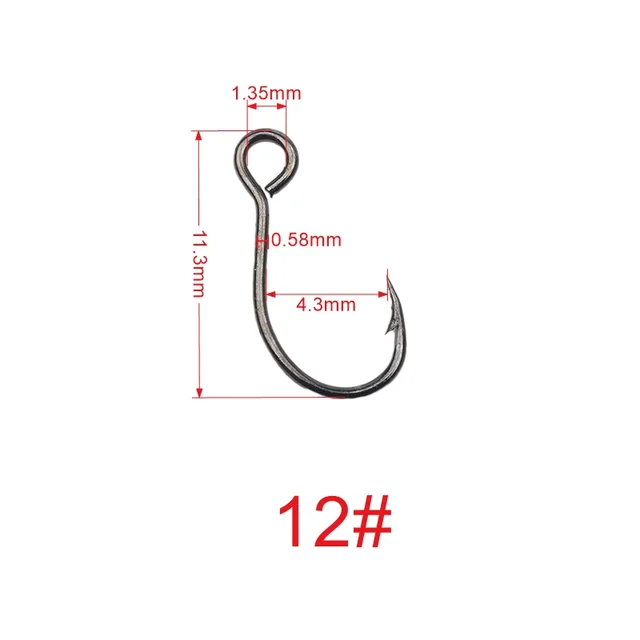 super small 20pcs Large Big Eye Inline Single Hook for Fishing