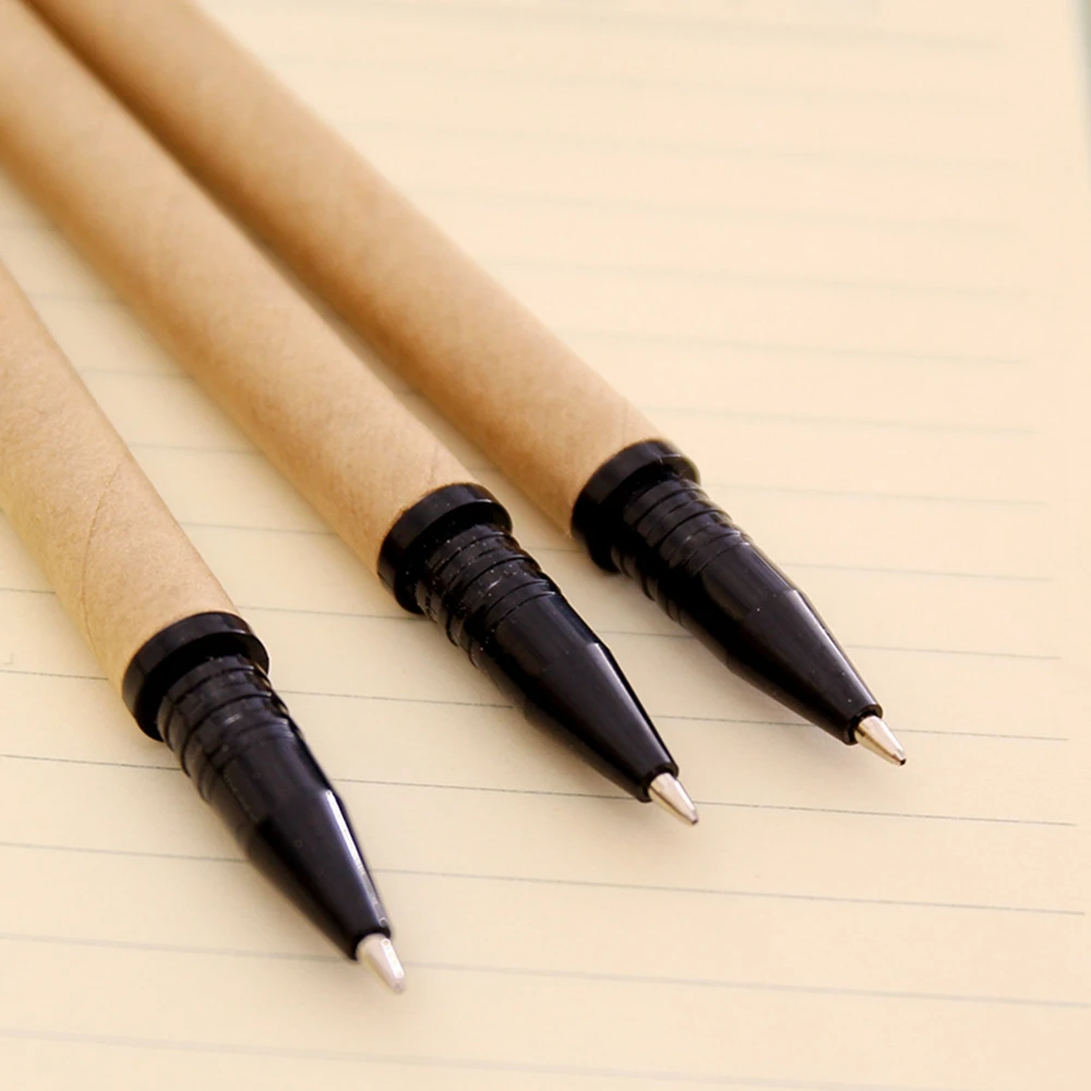 Набор гелевых ручек из крафт бумаги 4 шт./компл. экологичные милые школьные