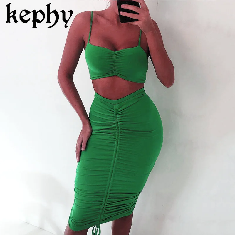 Adjustable Length Two Piece Set Top Skirt Set 2 Piece Set Women Sexy