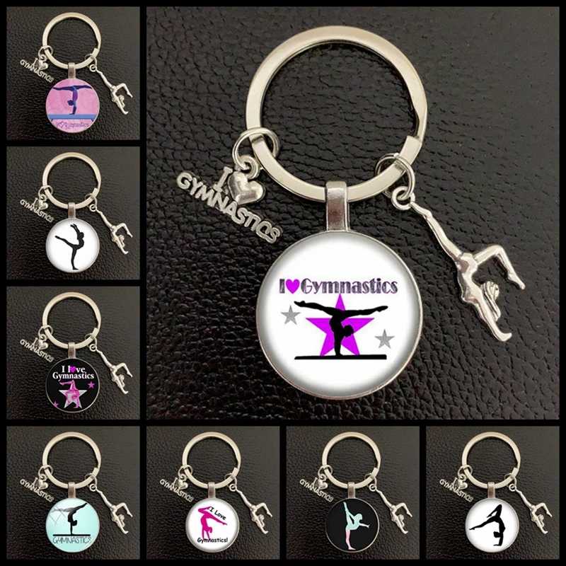 New / Rhythmic Gymnastics Keychain / Gymnast, Pendant with Crystal