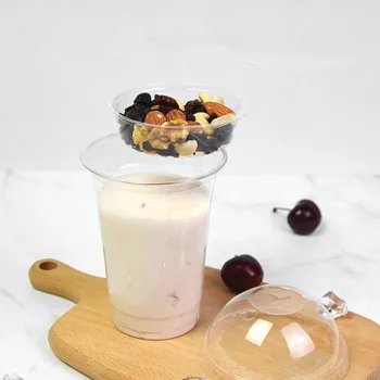 

50 sets Net red disposable transparent PET plastic cup cold drink cup party puddng yogurt ice cream cup fruit salad dessert cup