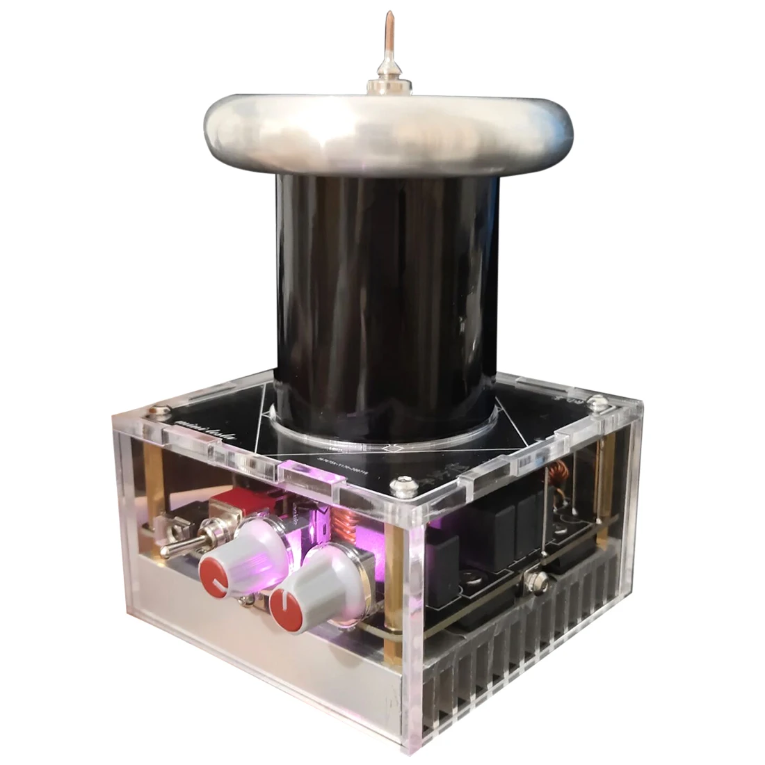 US $129.59 DIY Music Arc Tesla Coil Artificial Lightning Wireless Scientific Educational Toy with 48V2A Power Supply US Plug
